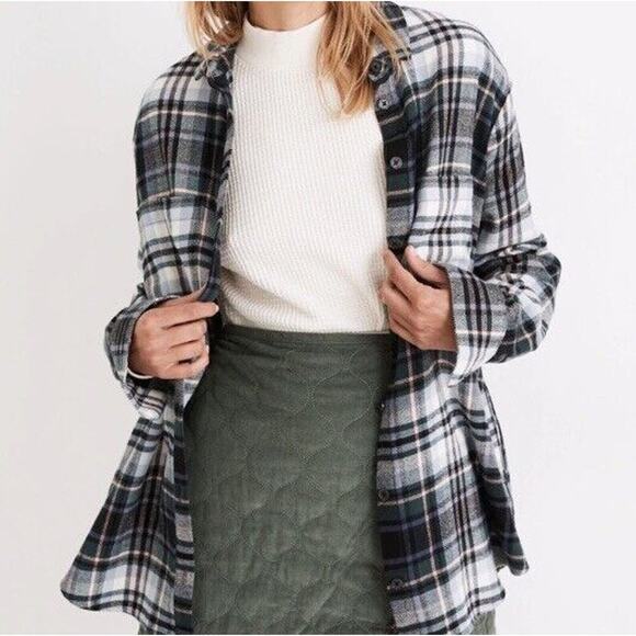 Madewell Womens Flannel Sunday Shirt Button Up Size XS Cronston Plaid - Picture 1 of 7